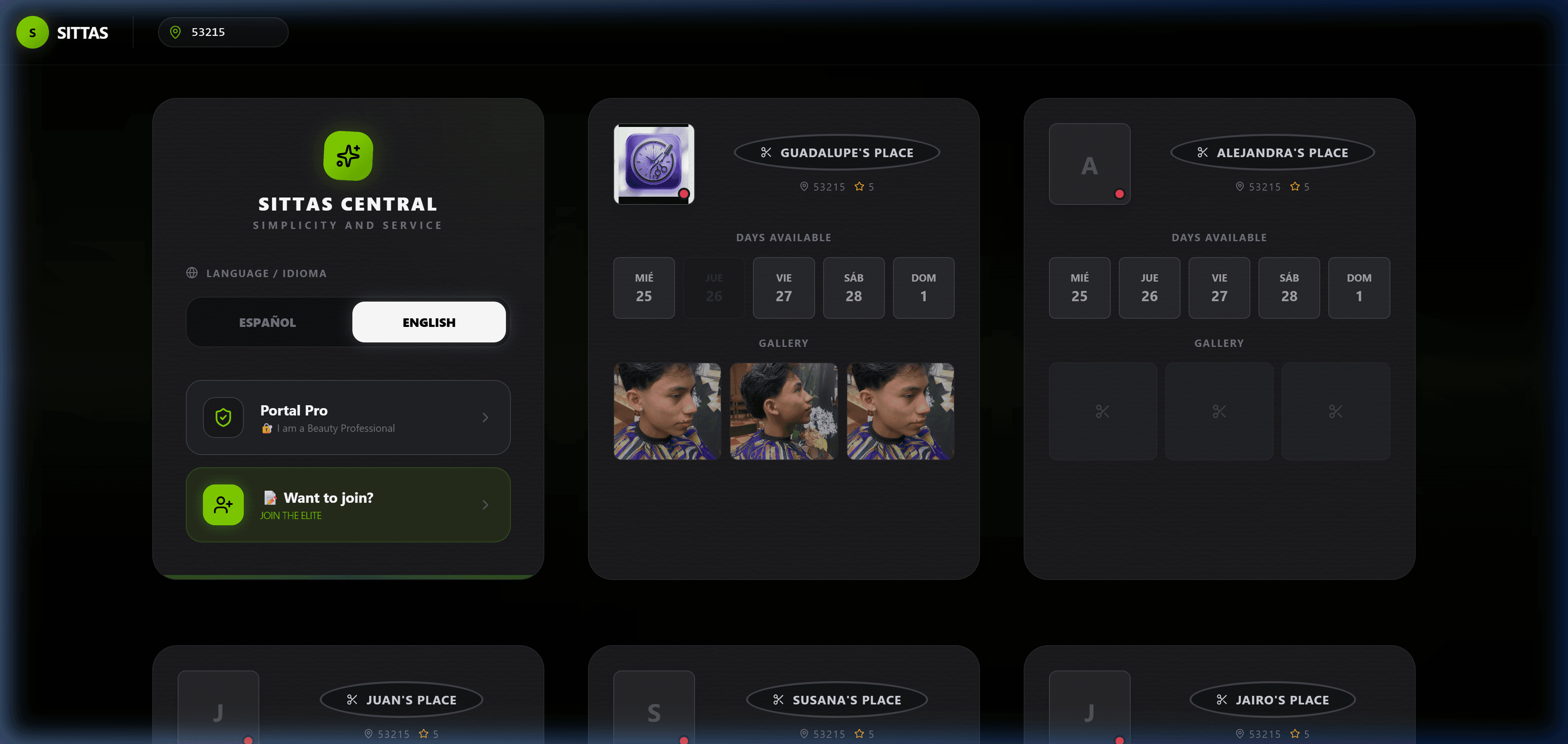 Página de inicio de Sittas