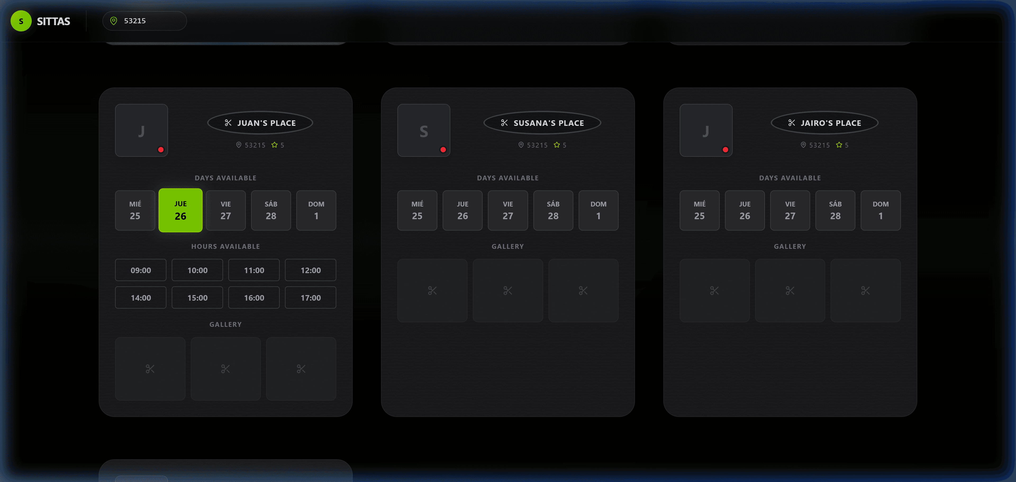 Rueda de servicios y perfiles compartibles